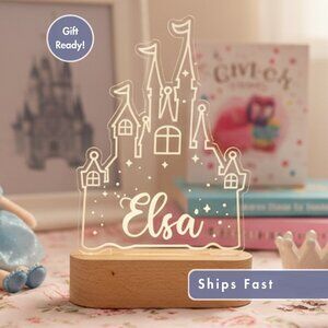 Personalized Princess Castle Night Light – Cute Nightlight for Girls